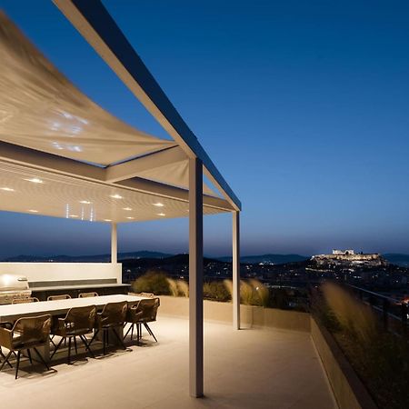 Urban Apt With Stunning Acropolis View & Roofdeck Athene Buitenkant foto